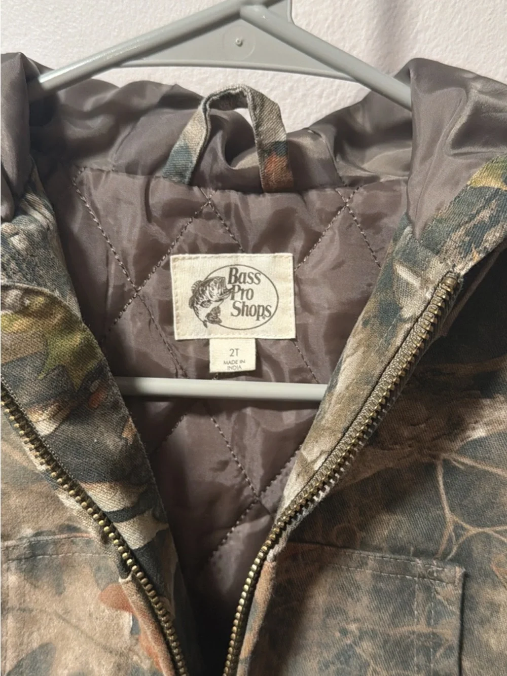 Bass Pro Shops Brown and Green Camo Toddler Hooded Jacket